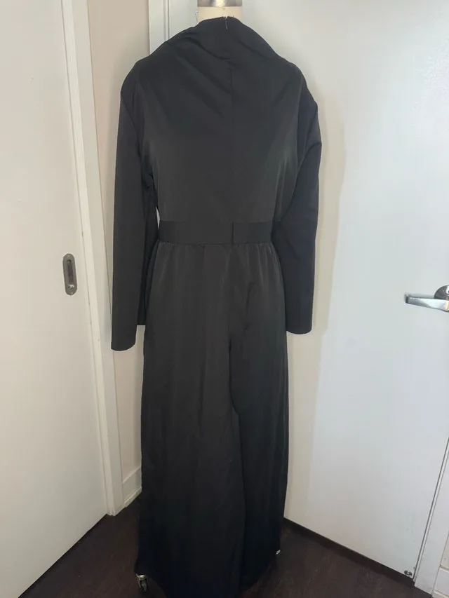 Ladies Size XXL Brand New V Neck Black Zip Up Jumpsuit - New image indicator(8)
