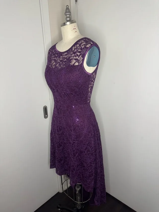 Ladies Beautiful Size Small Hi Low Lace Dress image indicator(4)