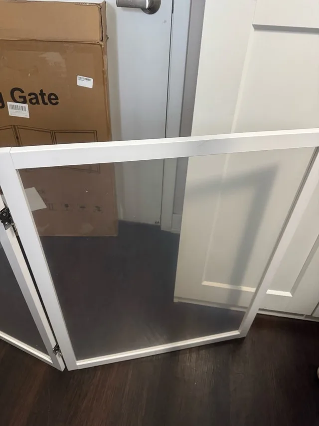 Brand New 3 Panel Clear Freestanding Dog Fence Retails $159 image indicator(8)