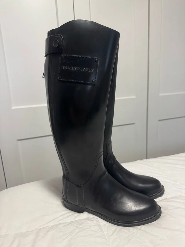 Ladies Size 37/ 6.5 - 7 Burberry Tall Knee High Rain Boots
