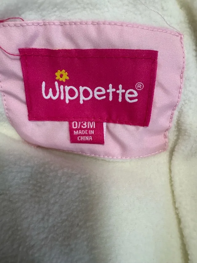 Like New Pink Teddy Bear 0-3Month Winter Snowsuit image indicator(7)