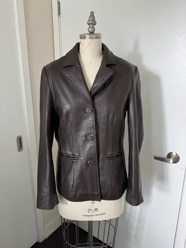 Ladies Size Small Leather Coat- Worn Once or Brand New $25