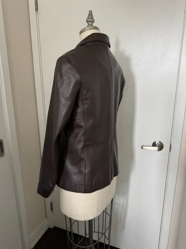 Ladies Size Small Leather Coat- Worn Once or Brand New $25 image indicator(4)