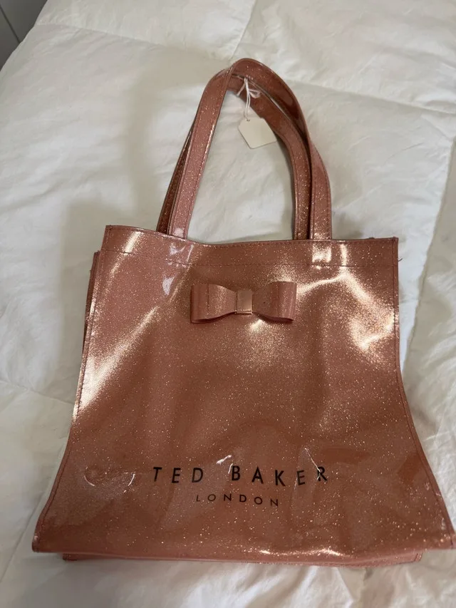 Beautiful Ted Baker pink sparkly tote bag purse in amazing condi
