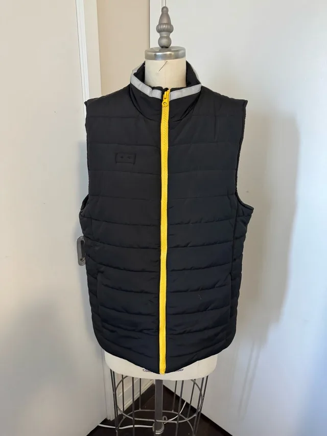 Ladies Size Medium Sleeveless Black and Yellow Jacket Vest