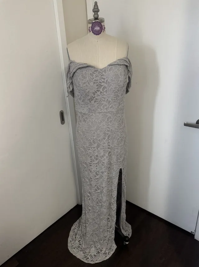 Ladies Size 17 Sliver Special Occasion Evening Dress - With tags image indicator(3)