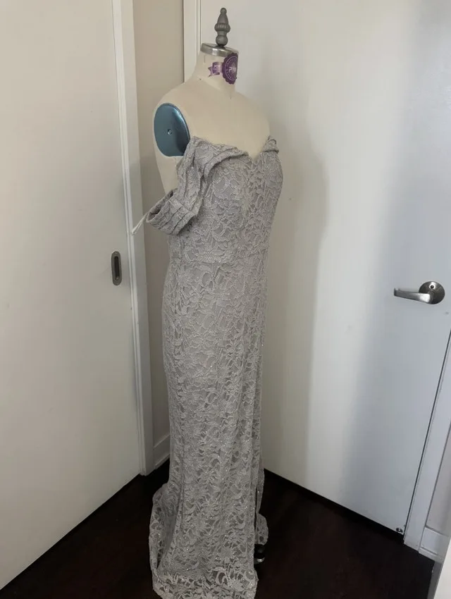 Ladies Size 17 Sliver Special Occasion Evening Dress - With tags image indicator(7)