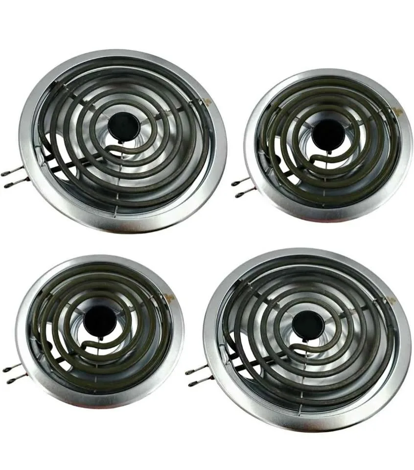 NEW Stove Burner Element Unit & Drip Pans Set (4)