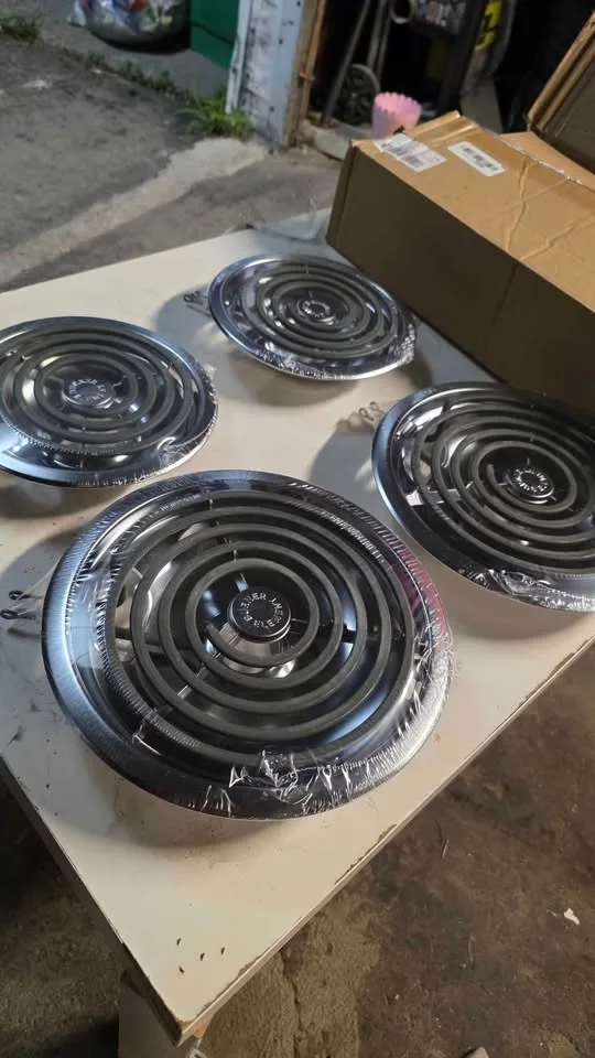 NEW Stove Burner Element Unit & Drip Pans Set (4) image indicator(4)