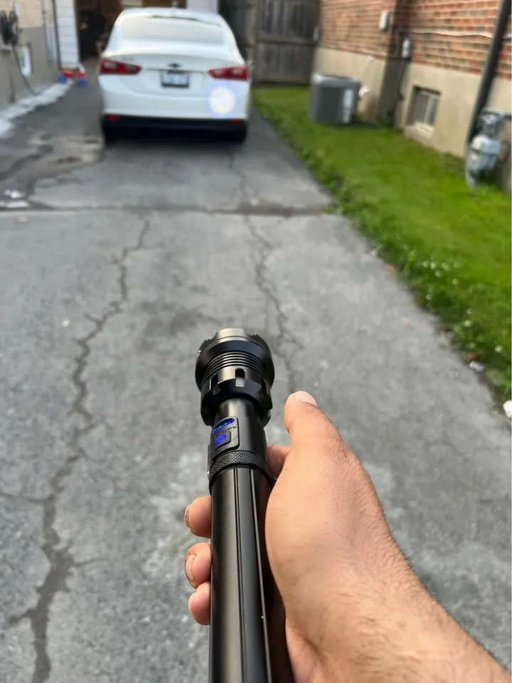 🔥70000 Rechargeable LED Tactical Laser Flashlight image indicator(2)