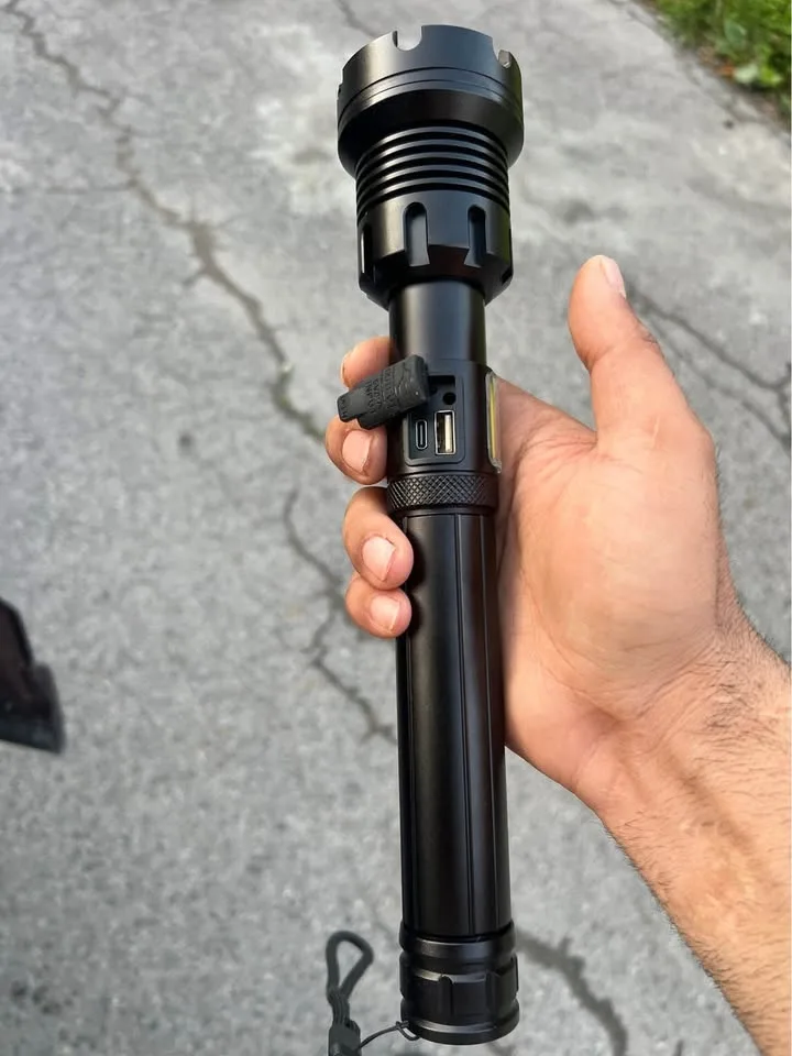 🔥70000 Rechargeable LED Tactical Laser Flashlight image indicator(3)