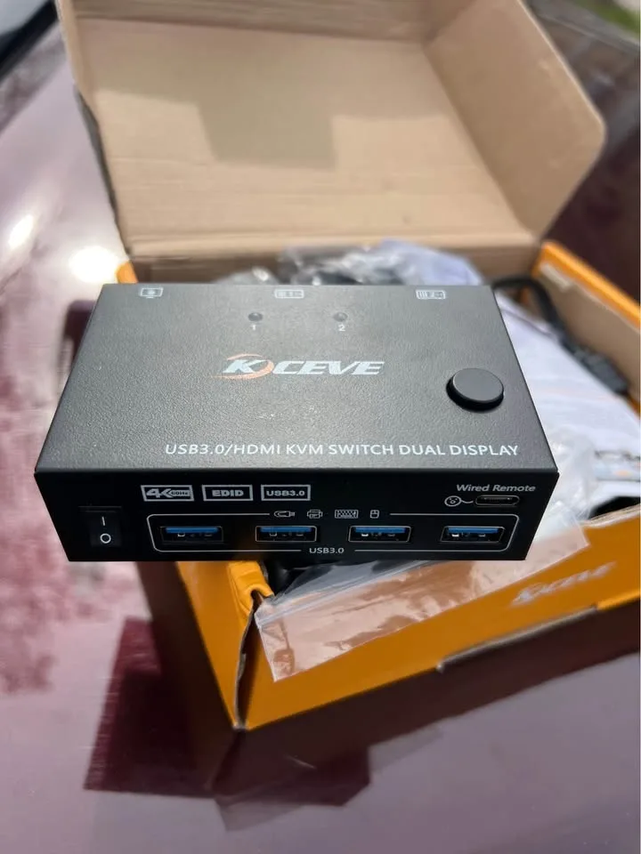 Commutateur KVM double moniteur HDMI + Displayport 4K@60Hz,2K image indicator(2)