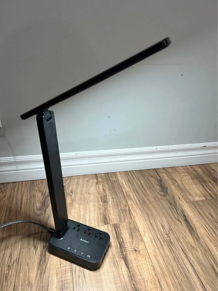 Addtam LED Desk Lamp, Power Strip with 3 Outlets 4 USB Charging image indicator(3)