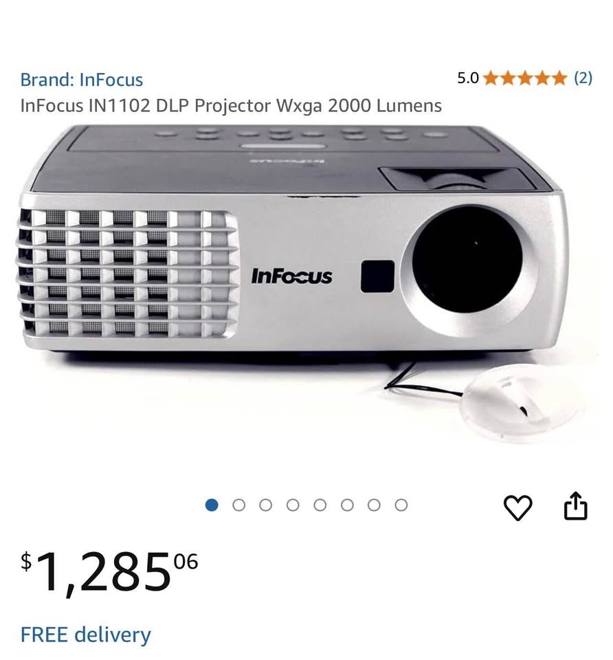 InFocus IN1102 DLP Projector Wxga 2000 Lumens