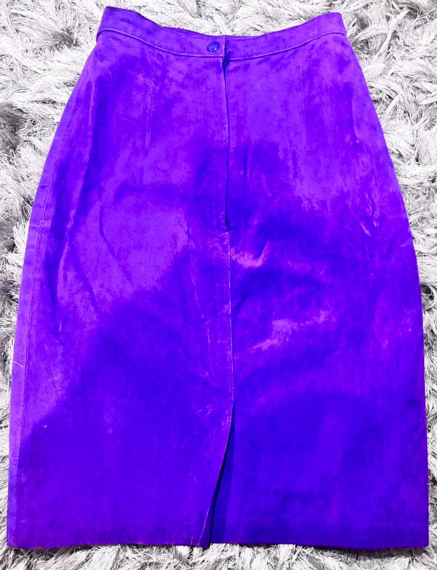 Vintage Purple Suede Leather Pencil Skirt – Size 3 image indicator(3)