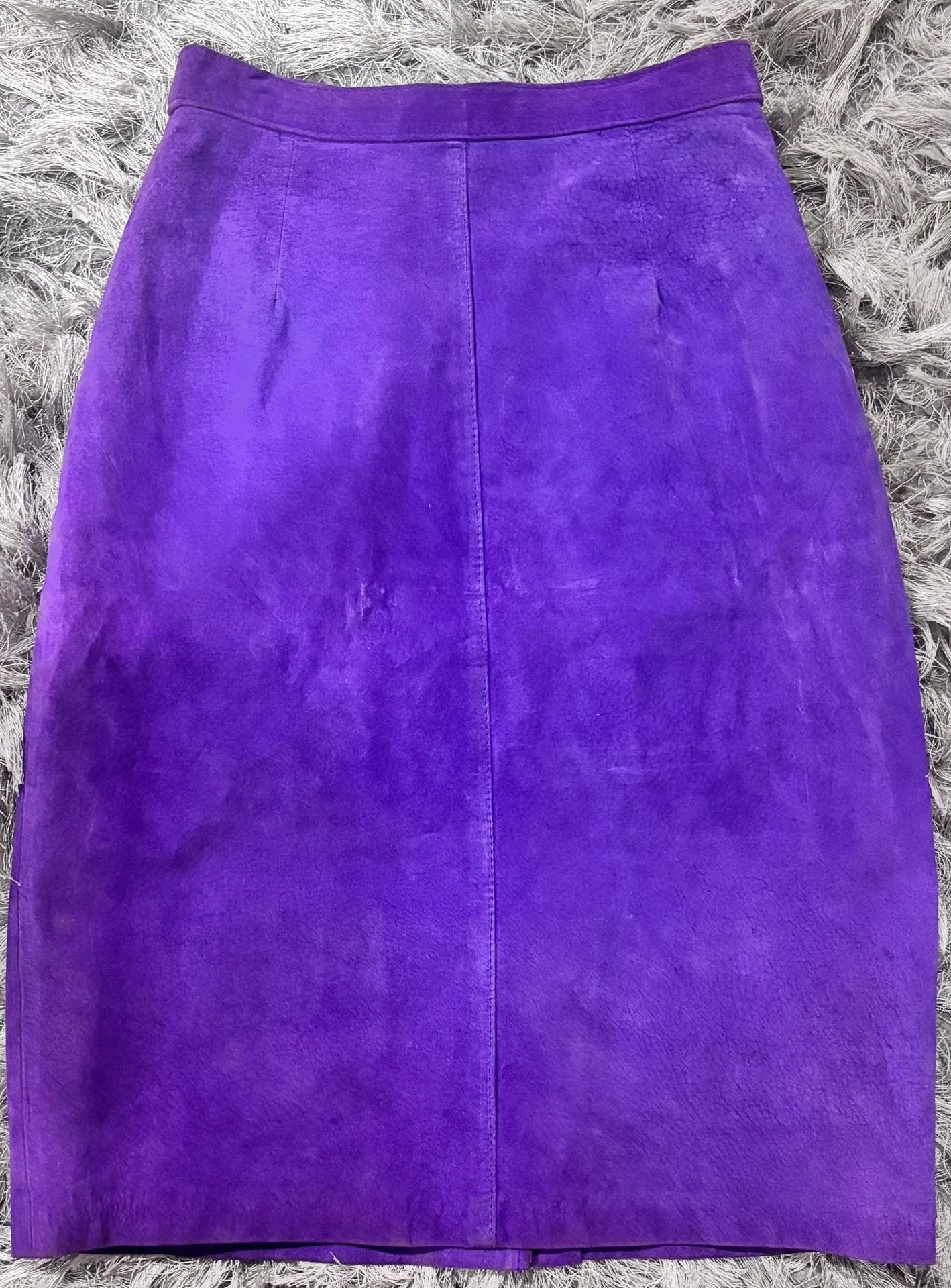 Vintage Purple Suede Leather Pencil Skirt – Size 3 image indicator(6)