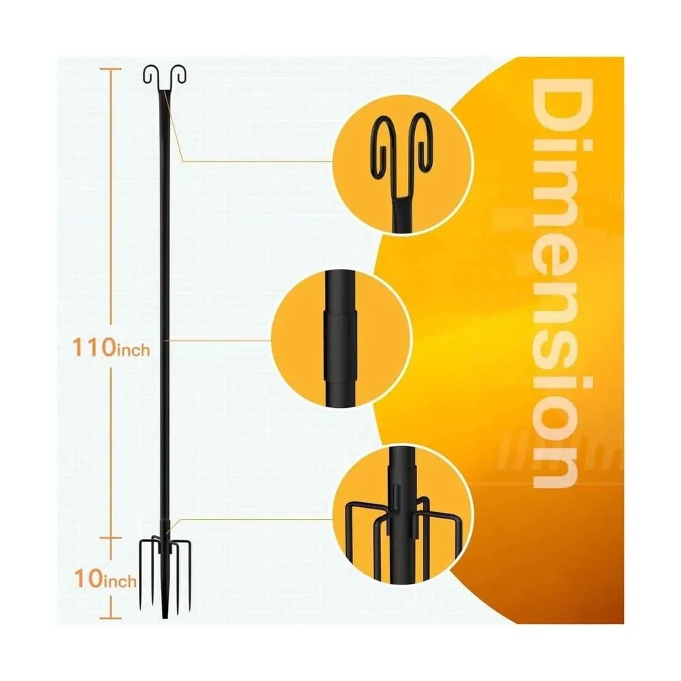 addlon 4 Pack 10FT String Light Poles for Outside... image indicator(3)