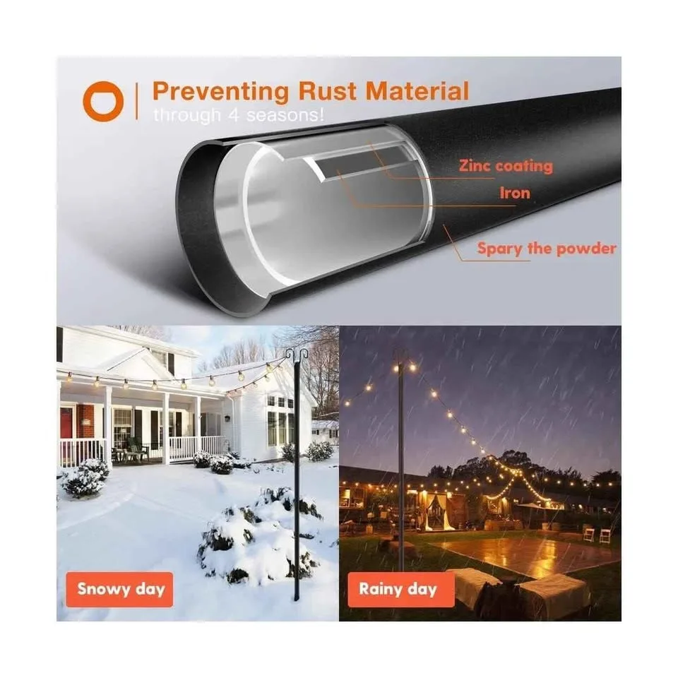 addlon 4 Pack 10FT String Light Poles for Outside... image indicator(4)