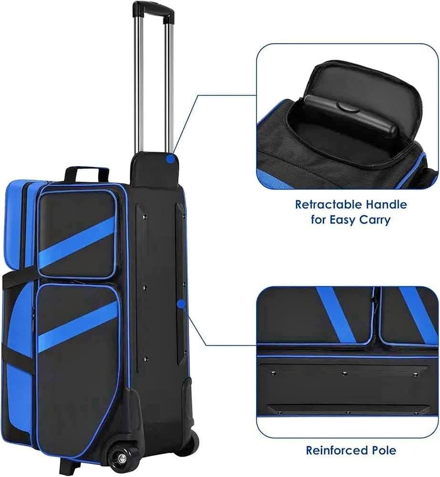 3 Ball Bowling Bag with Wheels