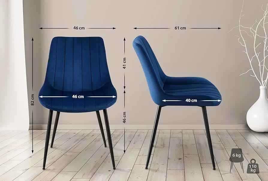 Modern Kitchen Dining Room Chairs Velvet Set of 2 - photo 3