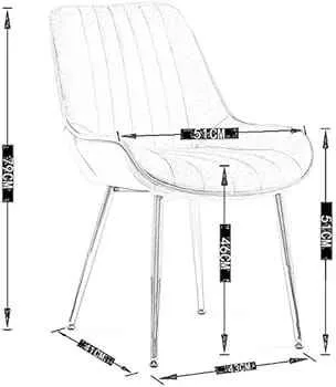 Modern Kitchen Dining Room Chairs Velvet Set of 2 image indicator(4)