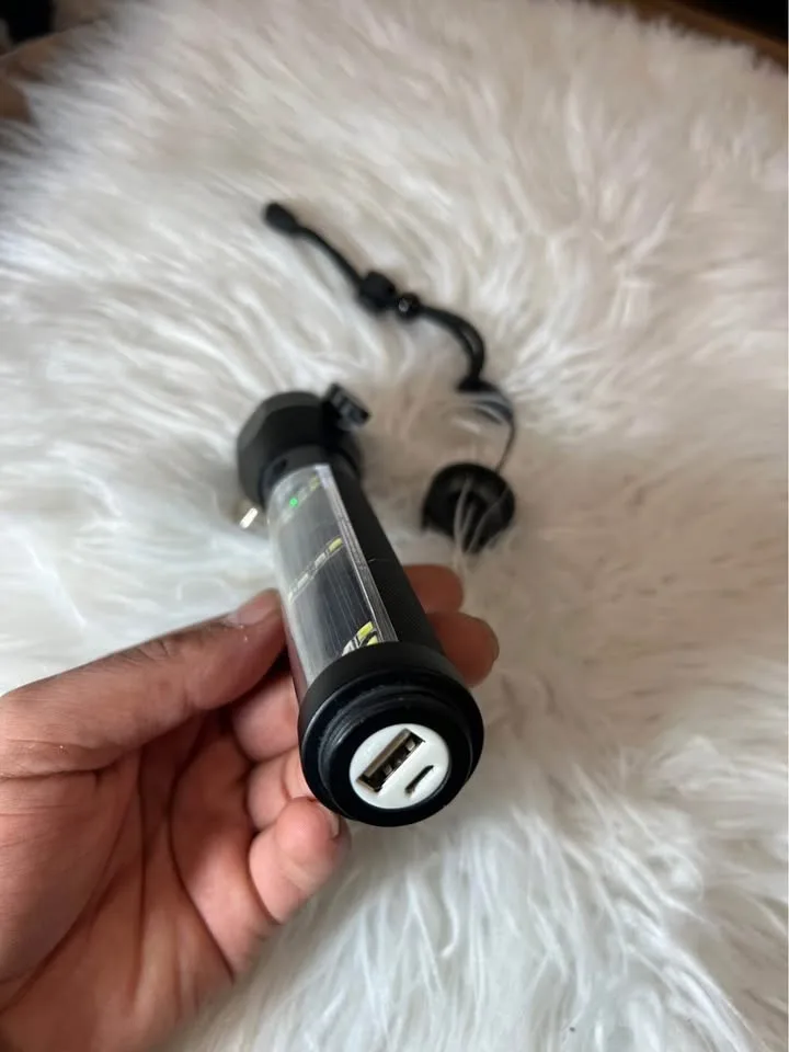 9-in-1 Multi-Function LED Solar Rechargeable Flashlight image indicator(2)