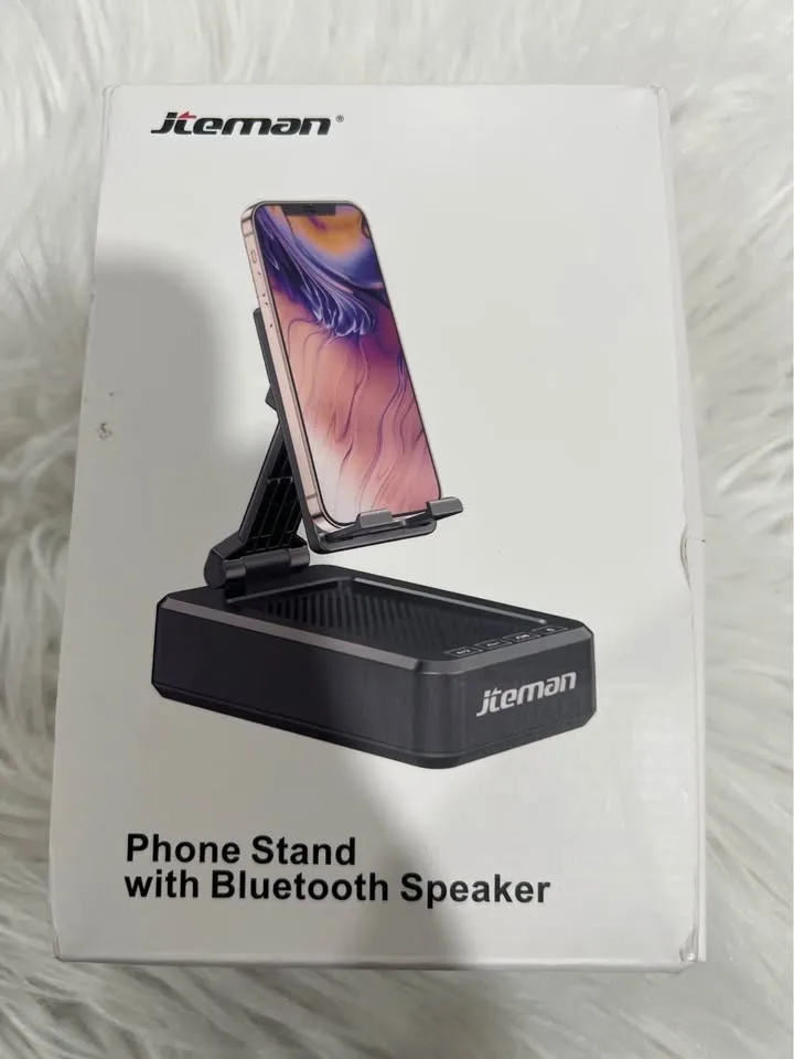 Cell Phone Stand with Wireless Bluetooth Speaker and Anti-Slip