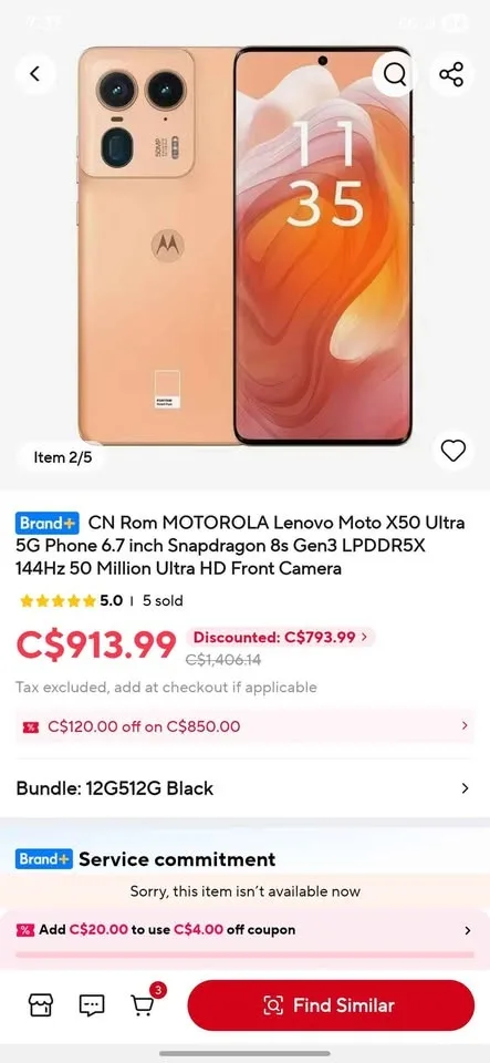 Motorola Edge 50 Ultra | Peach Fuzz | 12GB - 512GB | Used image indicator(9)