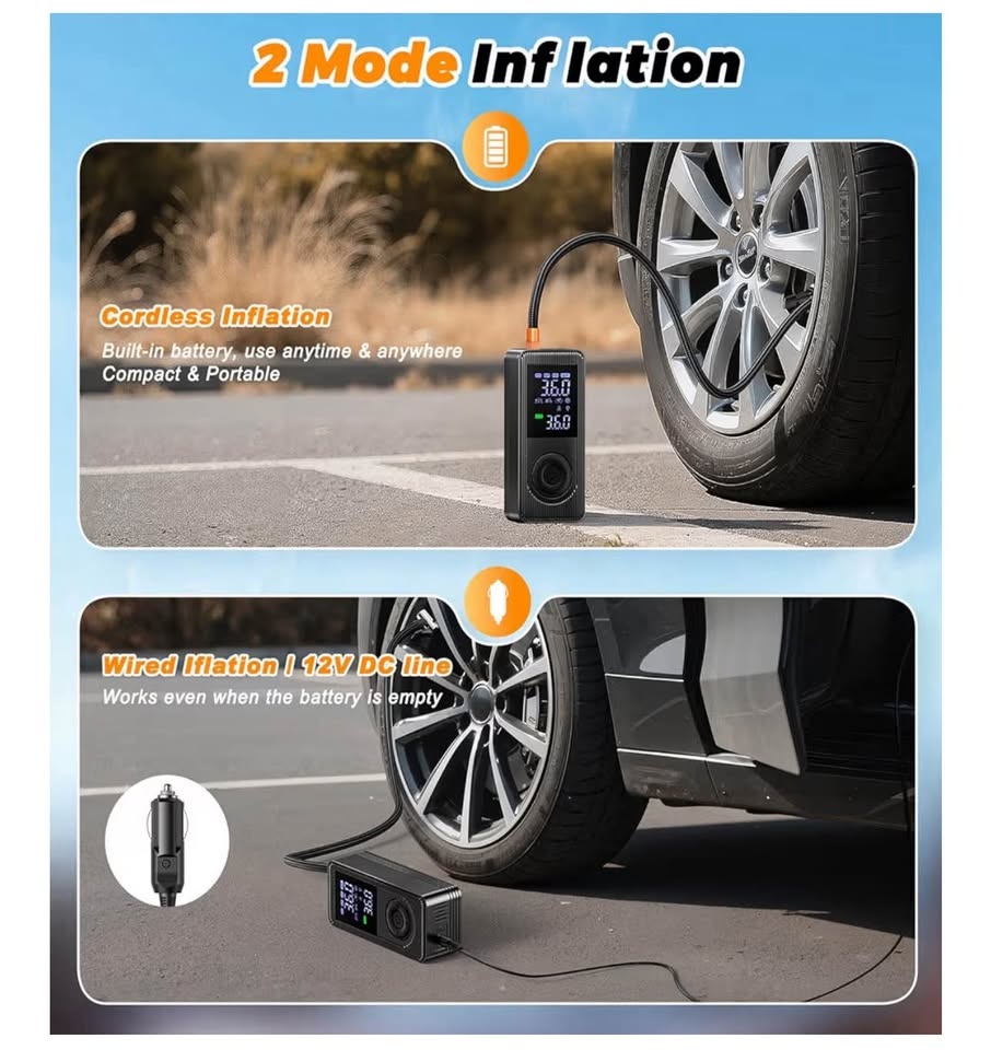 Tire Inflator Portable Air Compressor - photo 2