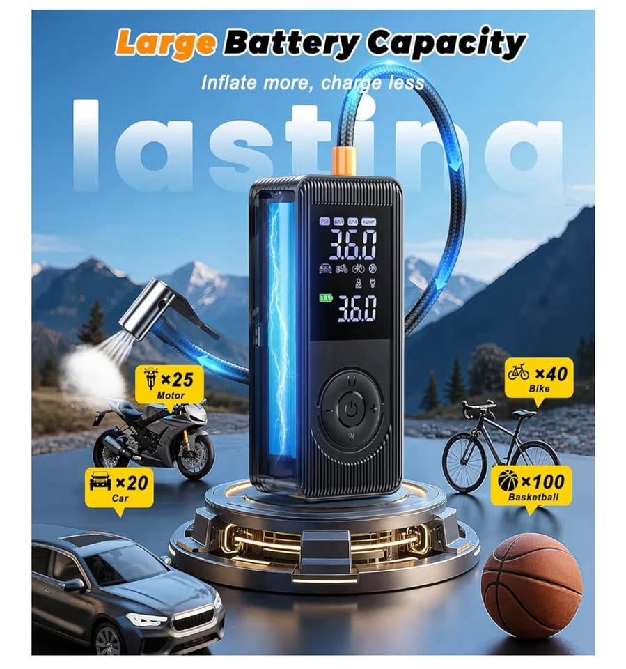 Tire Inflator Portable Air Compressor - photo 4