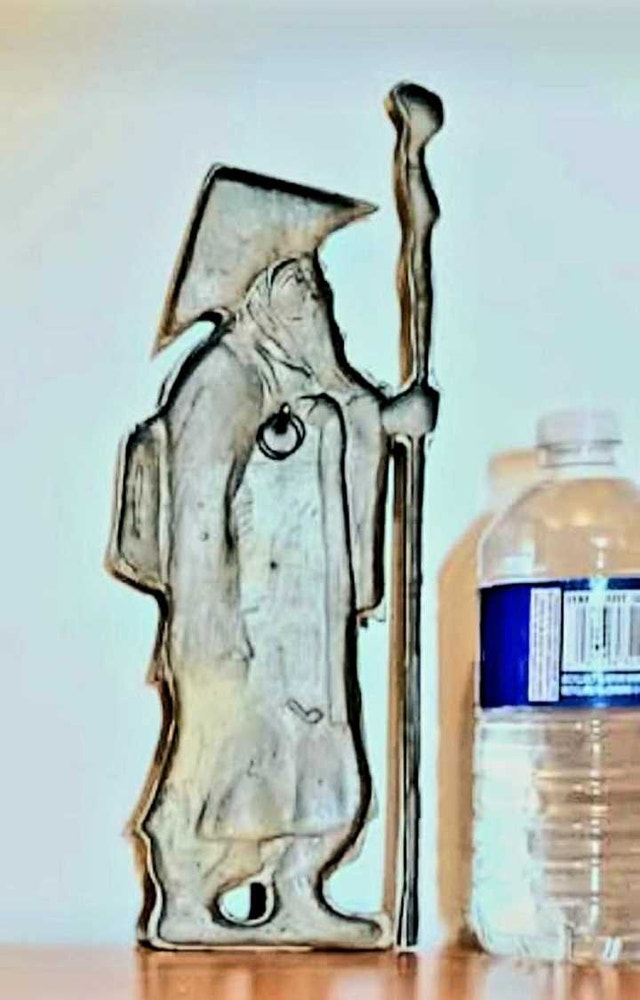 Unique Vintage Brass Monk Plaque - photo 3