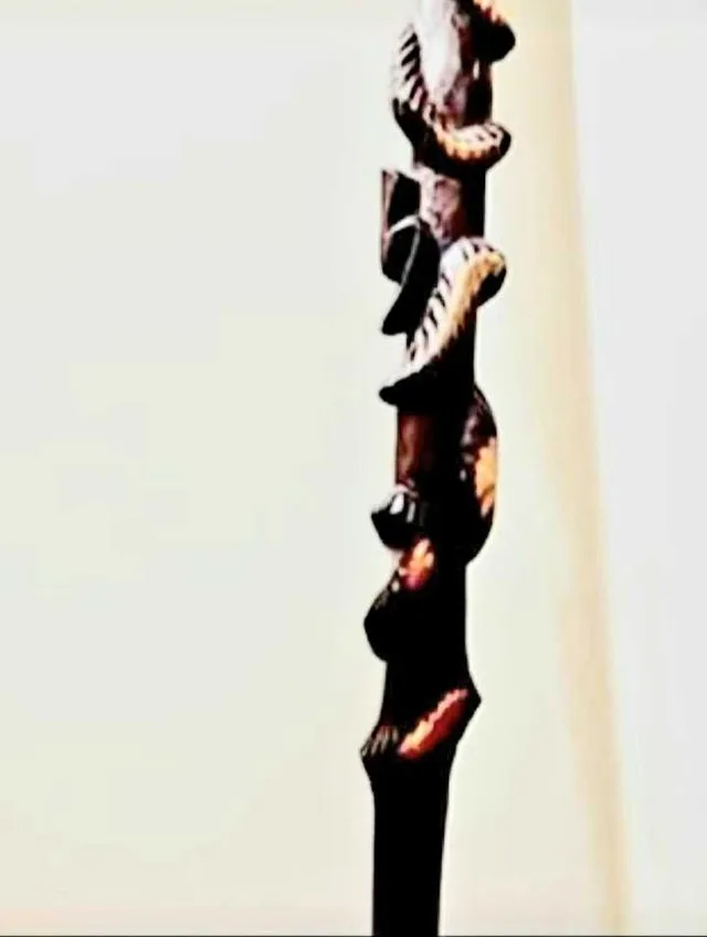 Unique Hand Carved Lacquered Wood Stick image indicator(5)