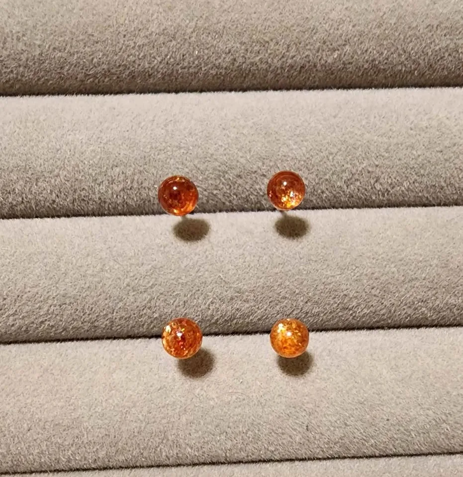 New Golden sunstone crystal earrings