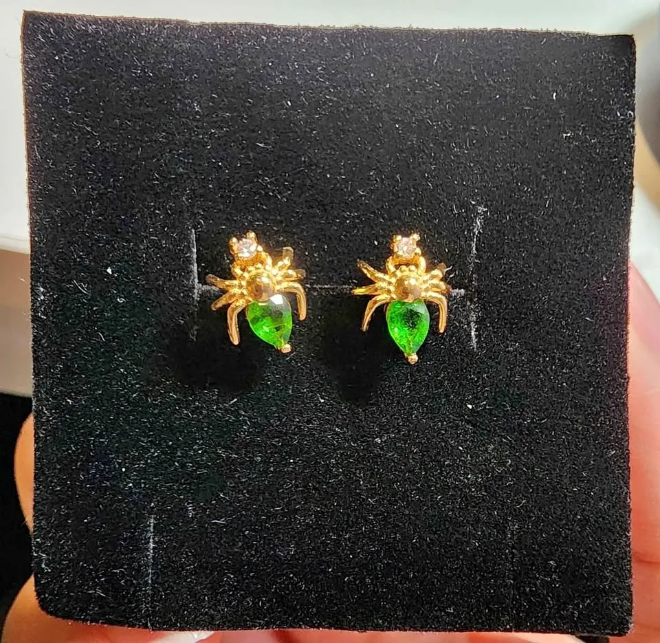 New Natual Diopside Gemstone stud earrings
