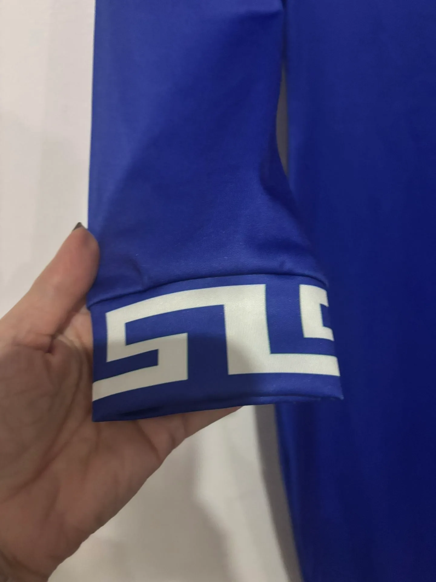 Royal Blue Greek Key Off-Shoulder Midi Dress - Size M image indicator(3)