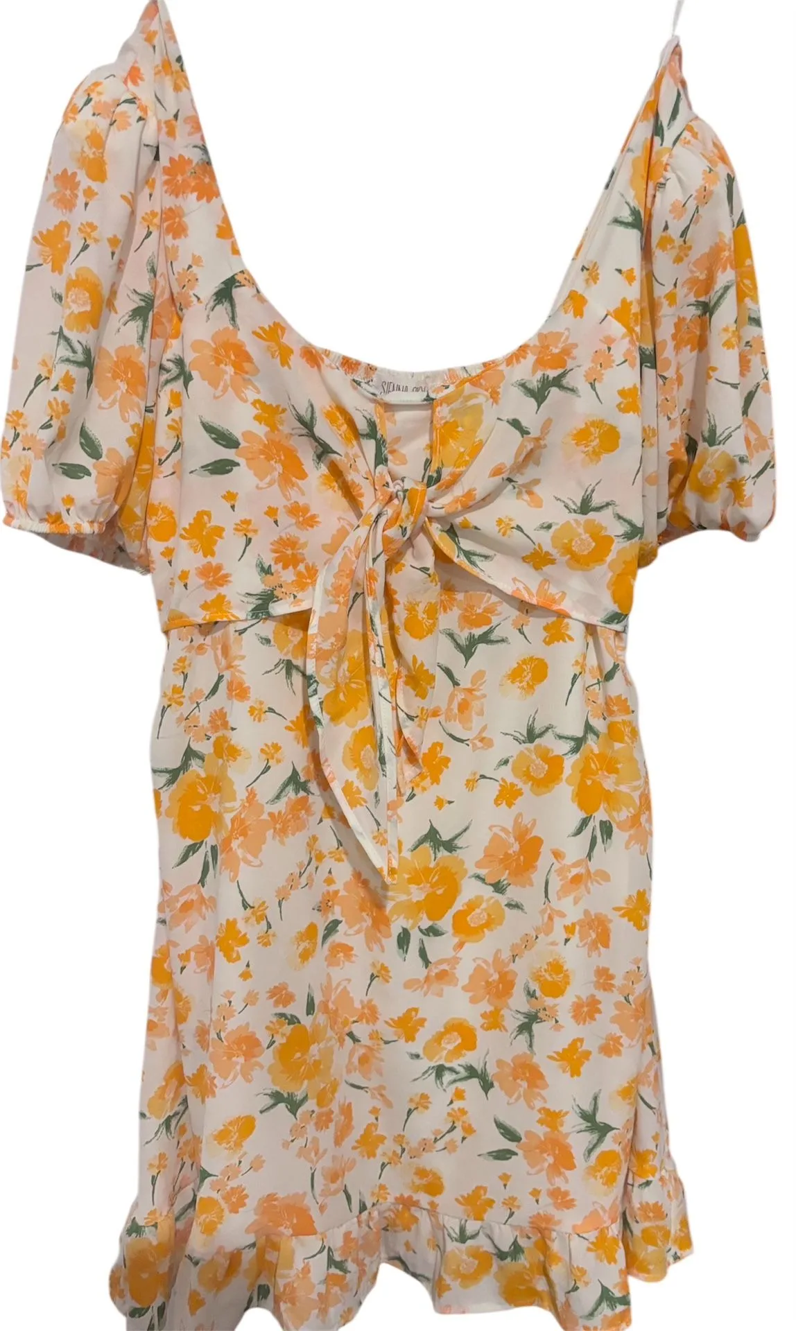 Sienna Sky Floral Off-Shoulder Tie Front Dress – Size Small image indicator(6)