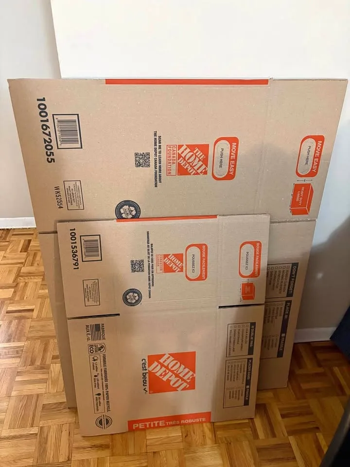 Home Depot Large and Small Moving boxes