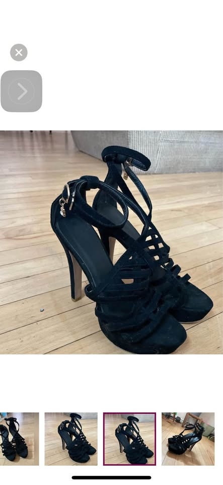 👠✨ Strappy Black Stilettos – $20 ✨👠