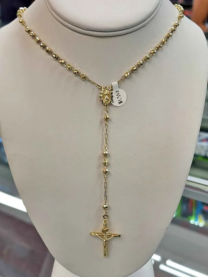 Brand New 14k Gold Rosary Necklace thumbnail