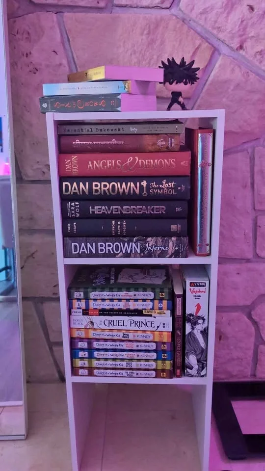 Bookshelf and multiple books