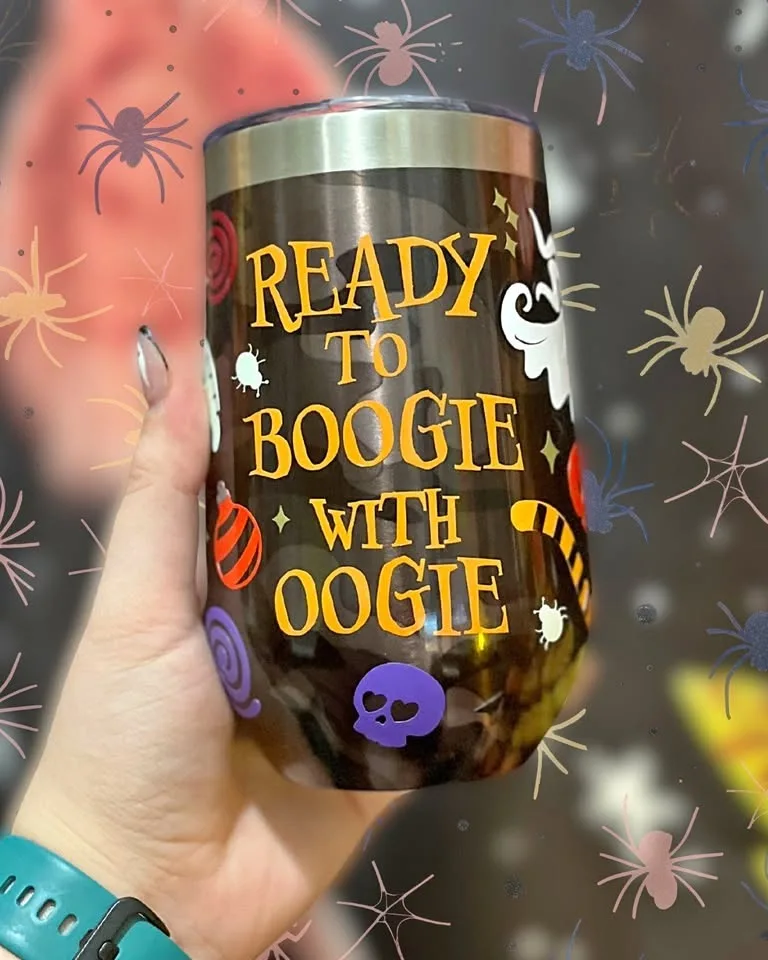 🎄 “Ready to Boogie with Oogie” Tumbler 🎃