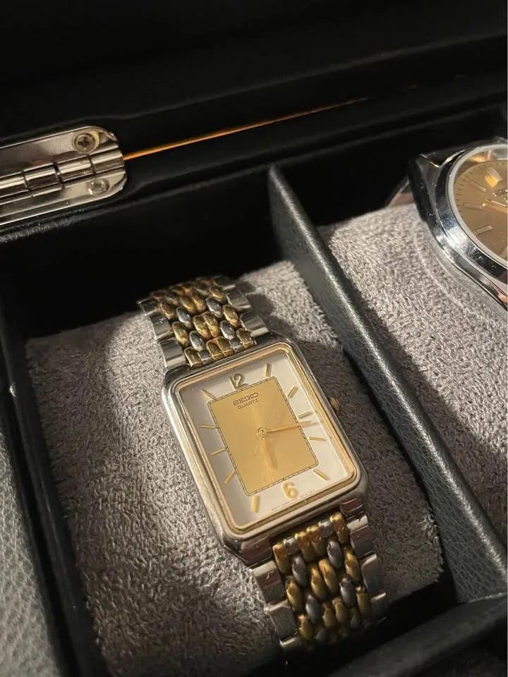 Seiko Neo Vintage Two-Tone Tank Quartz Watch image indicator(3)