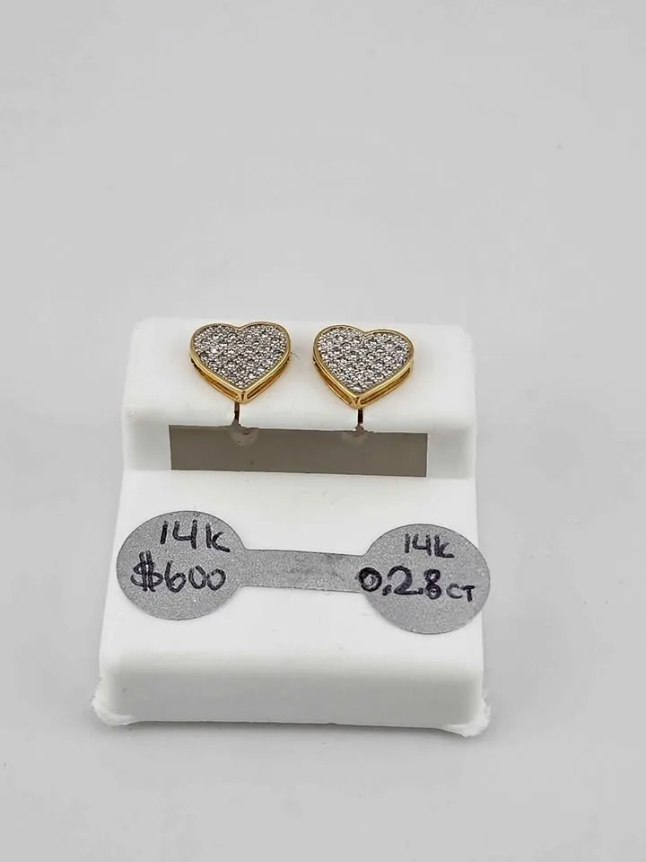 14k Gold earings 0.28CT diamonds thumbnail