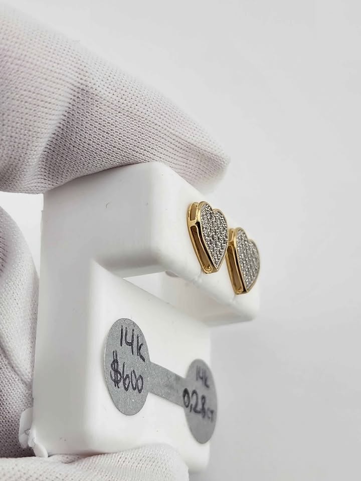 14k Gold earings 0.28CT diamonds - photo 3