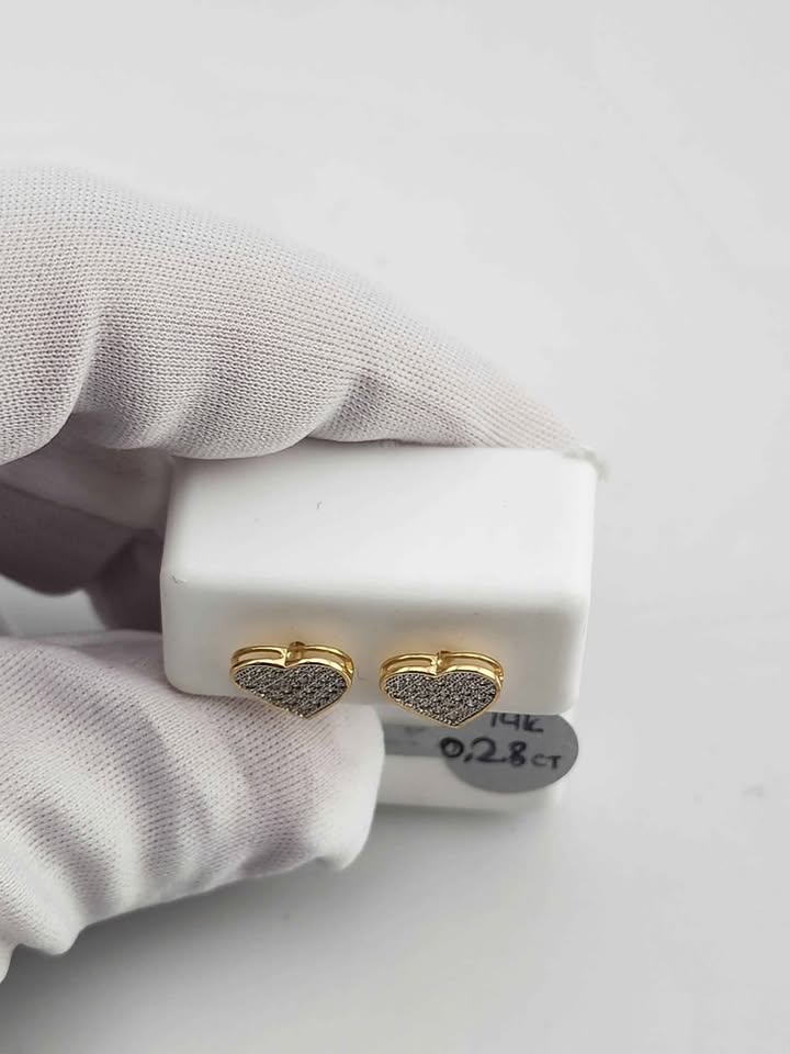 14k Gold earings 0.28CT diamonds - photo 4