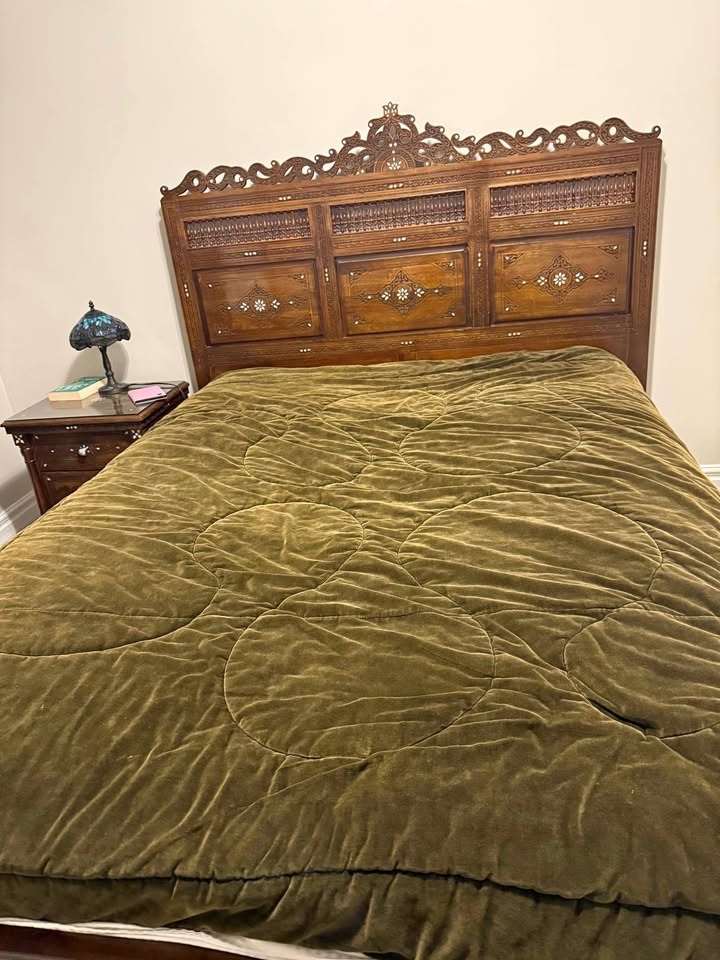 Handmade Queen Bed + Nightstand - Solid Wood - $900 OBO