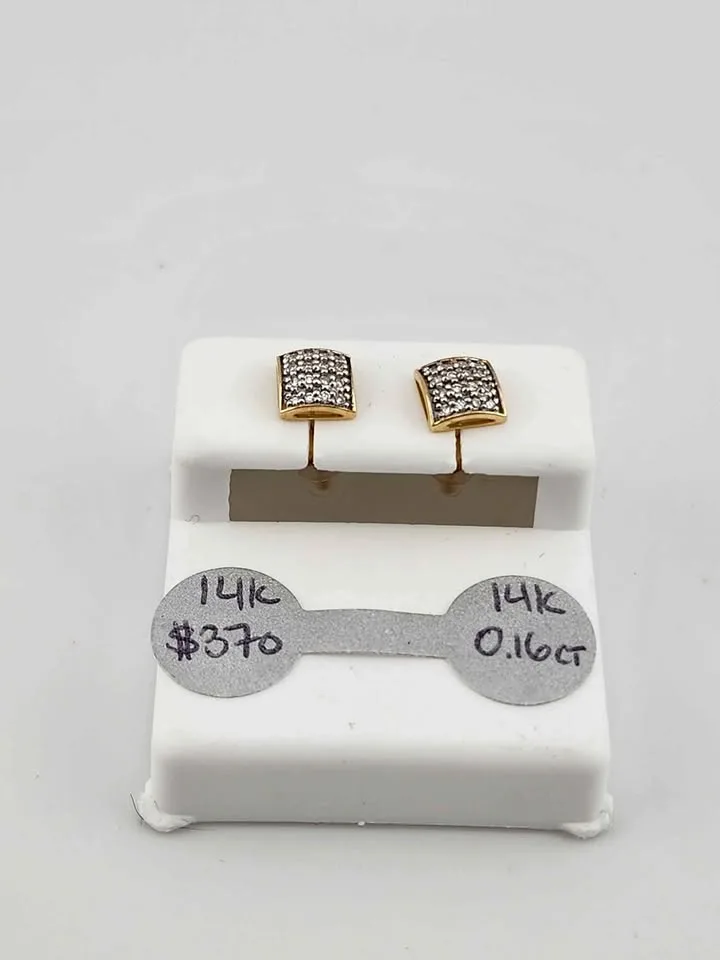 14k gold diamonds earing thumbnail