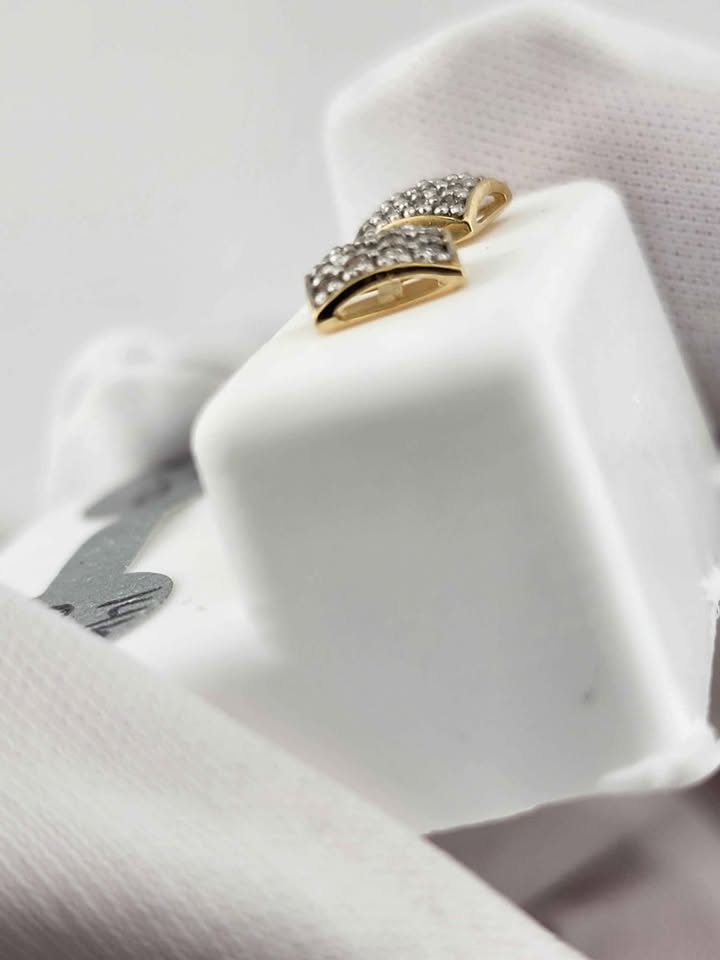 14k gold diamonds earing - photo 3