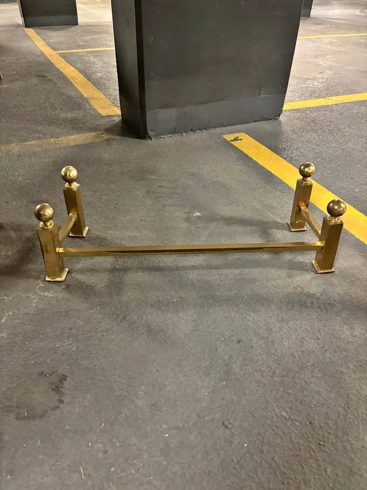Brass fireplace fender