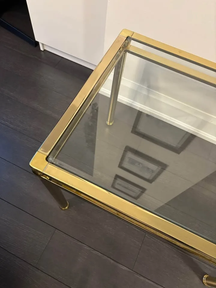 Vintage brass side table or small coffee table image indicator(3)